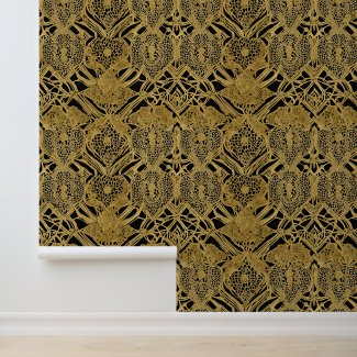 Peel and stick gold pattern on black background