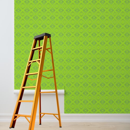 Peel and stick green diamond graphic pattern wallpaper 