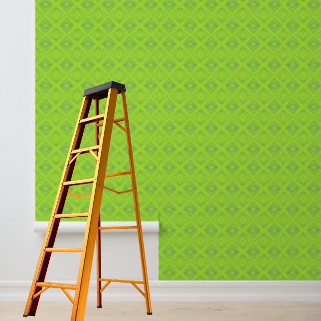 Peel and stick green diamond graphic pattern wallpaper  (Peel and stick green diamond graphic pattern wallpaper)