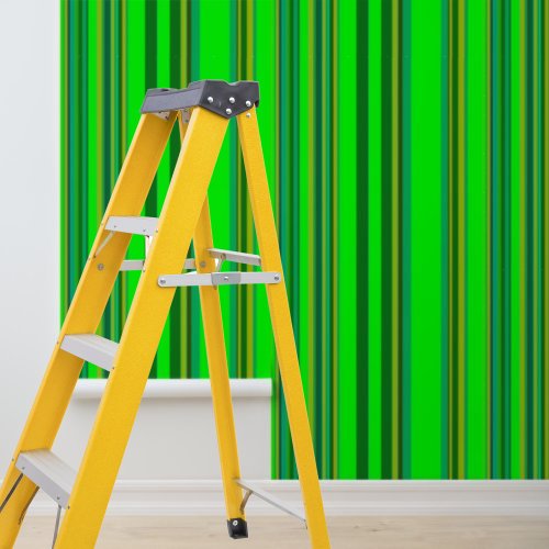 Peel and Stick green yellow stripes pattern Wallpaper