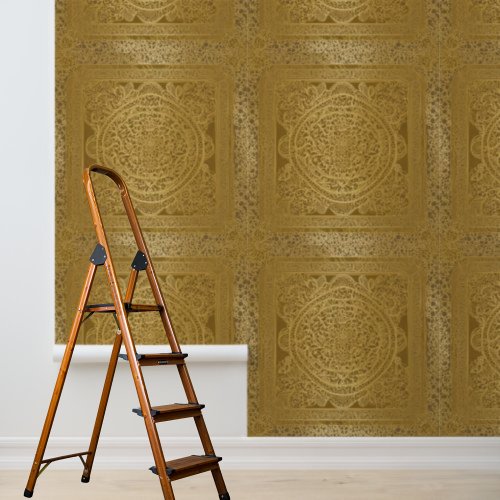 Peel and stick Indian inspired design gold Wallpaper