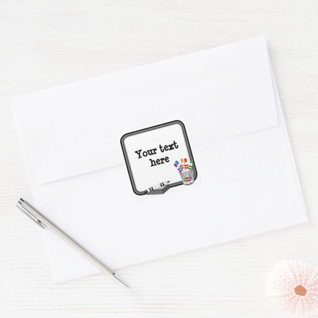 Peel and Stick Mini Whiteboard Square Sticker (Envelope)