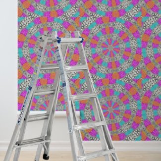 Peel and Stick multi-colored circles zebra pattern
