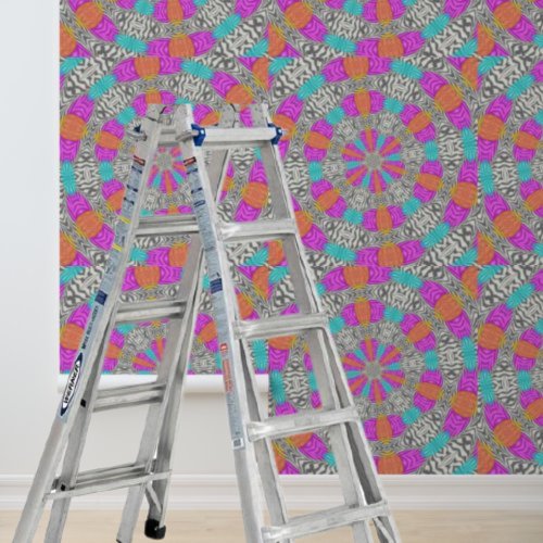 Peel and Stick multi_colored circles zebra pattern Wallpaper
