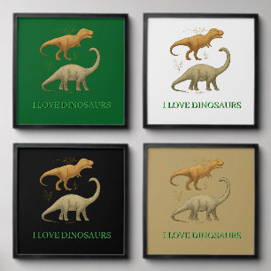 Peel and Stick Photo Tile - I Love Dinosaurs