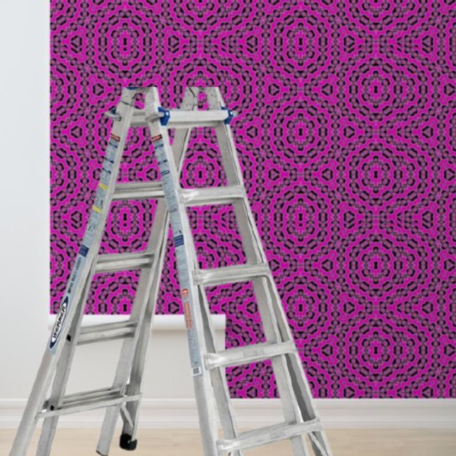 Peel and stick pink black geometric pattern wallpaper  (Peel and stick pink black geometric pattern wallpaper)