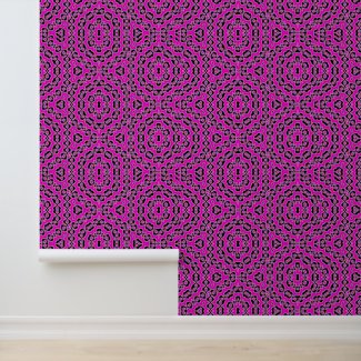 Peel and stick pink black geometric pattern