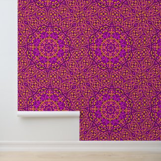 Peel and stick pink purple orange mandala circles