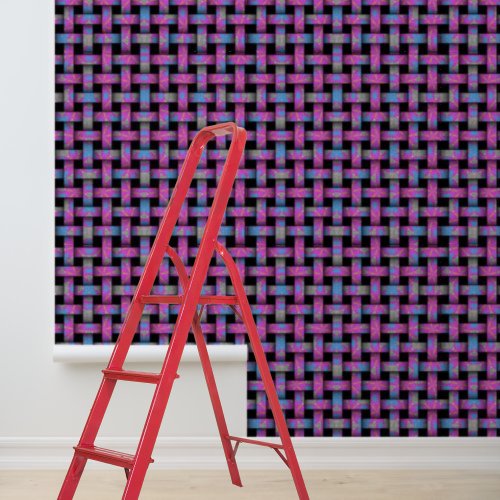 Peel and Stick purple blue geometric weave pattern Wallpaper