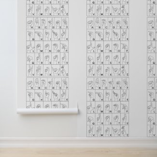 Peel and stick wallpaper American Sign Language