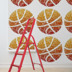Peel and stick wallpaper Basketball graphic 