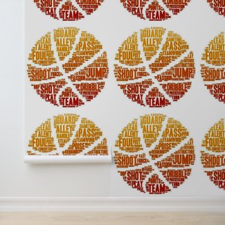Peel and stick wallpaper Basketball graphic 
