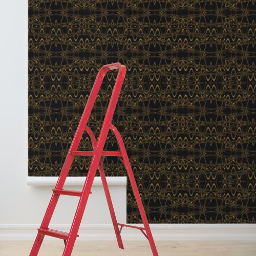Peel and stick wallpaper black brown waves pattern wallpaper 