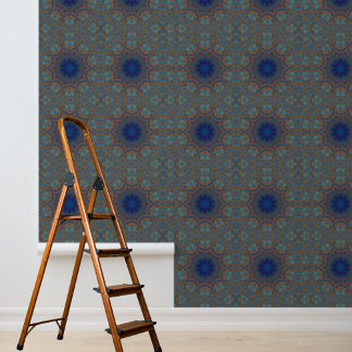 Peel and stick Wallpaper Blue Copper Graphic