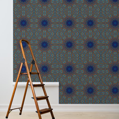 Peel and stick Wallpaper Blue Copper Graphic  Wallpaper