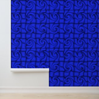 Peel and Stick Wallpaper Blue Graphic Pattern