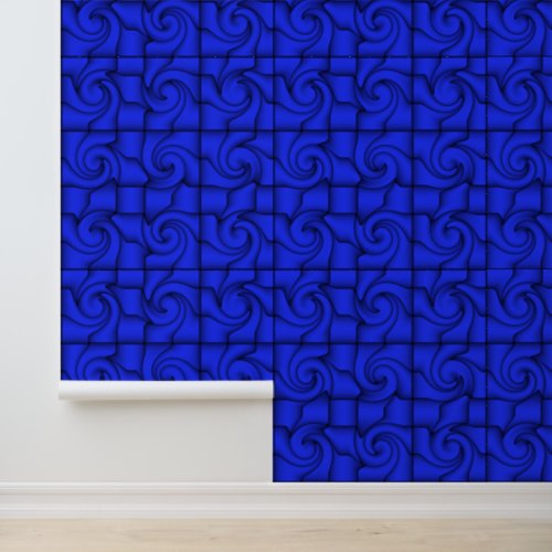Peel and Stick Wallpaper Blue Graphic Pattern Wallpaper