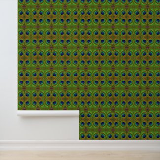 Peel and Stick Wallpaper Blue Green Peacock 