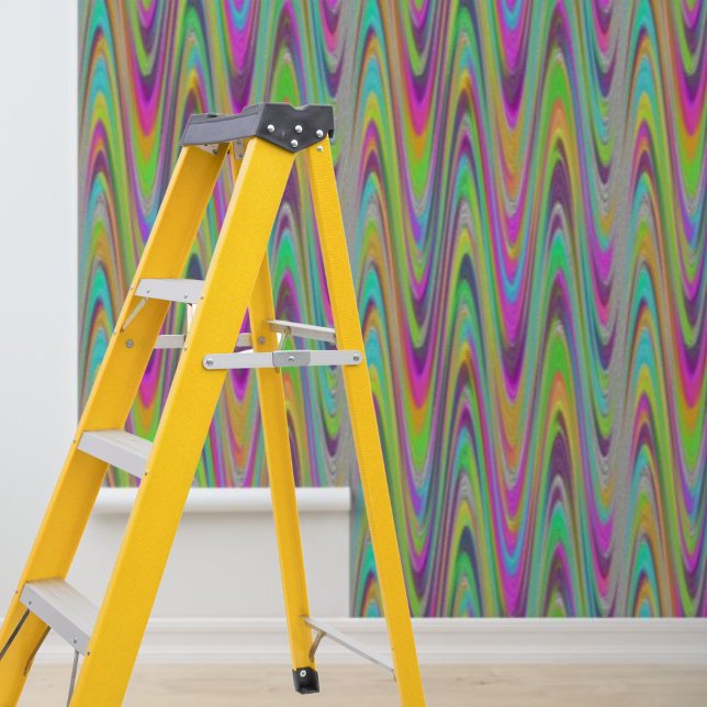 Peel and Stick Wallpaper Colourful Wave Pattern (Creator Uploaded)