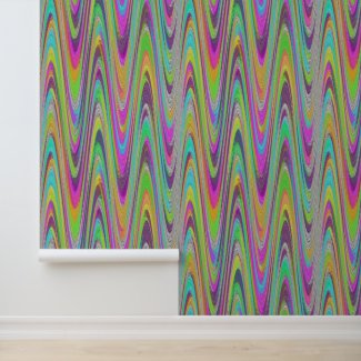 Peel and Stick Wallpaper Colourful Wave Pattern