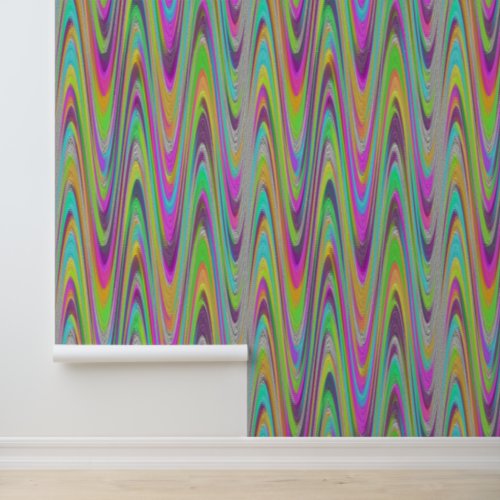 Peel and Stick Wallpaper Colourful Wave Pattern Wallpaper