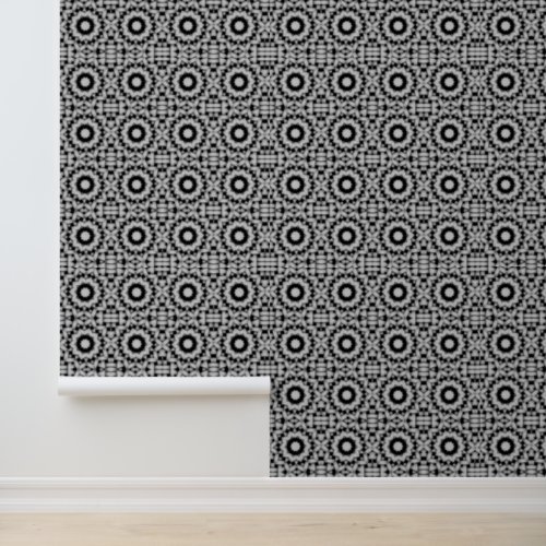 Peel and Stick Wallpaper Grey Circles Pattern Wallpaper