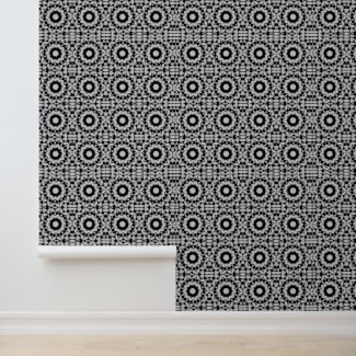Peel and Stick Wallpaper Grey Circles Pattern