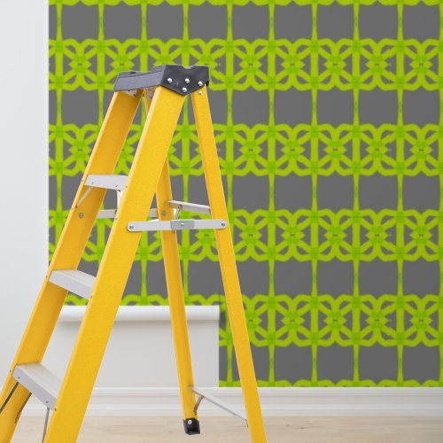 Peel and stick wallpaper grey lime green pattern wallpaper 