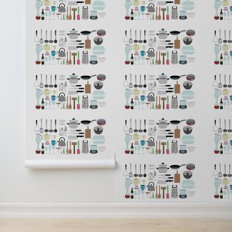 Peel and Stick Wallpaper kitchen utensils 