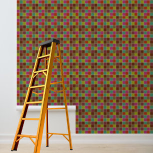 Peel and stick wallpaper multi-colored squares