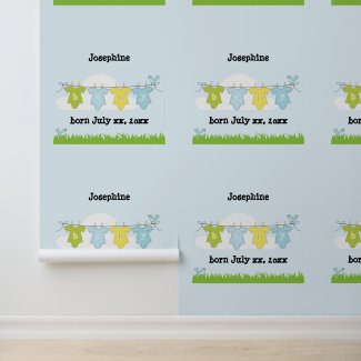 Peel and stick wallpaper Nursery Baby Blue 