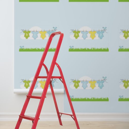 Peel and stick wallpaper Nursery Baby Blue  Wallpaper