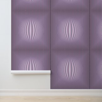 Peel and Stick Wallpaper Purple Circles Stripes