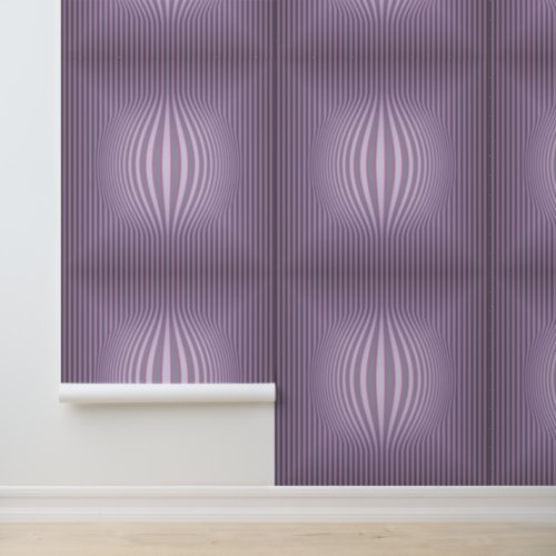 Peel and Stick Wallpaper Purple Circles Stripes Wallpaper