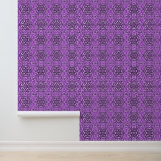 Peel and Stick Wallpaper Purple Graphic Pattern 
