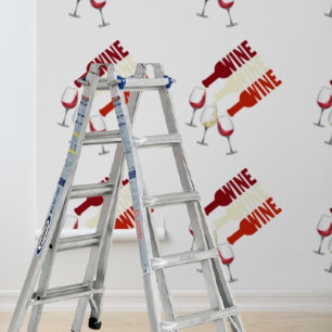 Peel and Stick Wallpaper red white wine
