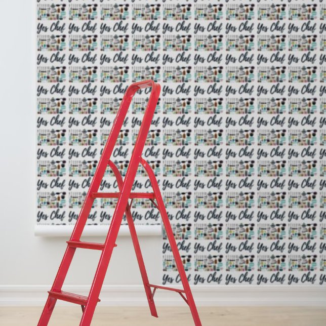 Peel and stick wallpaper yes chef kitchen utensils wallpaper  (Peel and stick wallpaper yes chef kitchen utensils wallpaper)