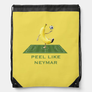 Peel Like a Champion Funny Banana Soccer Custom Drawstring Bag