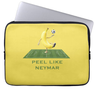 Peel Like a Champion Funny Banana Soccer Custom Laptop Sleeve