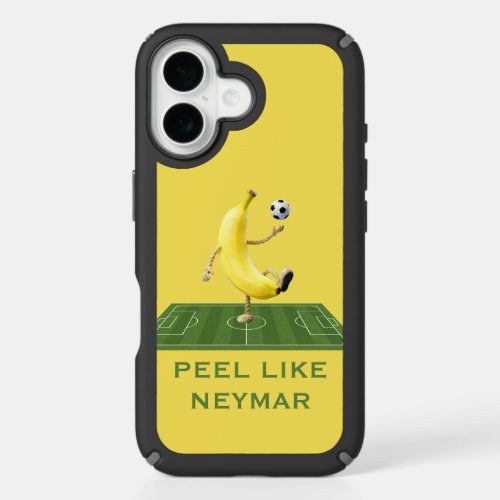 Peel Like a Champion Funny Banana Soccer Custom iPhone 16 Case
