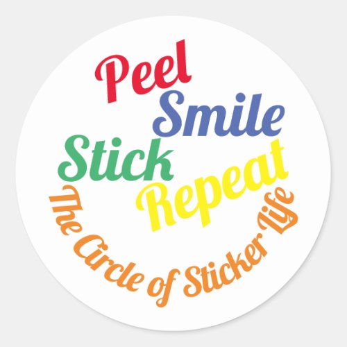 âœPeel Smile Stick Repeatâ sticker