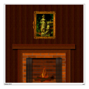 Peel & Stick Fireplace Wall Mural Faux Fireplace Sticker