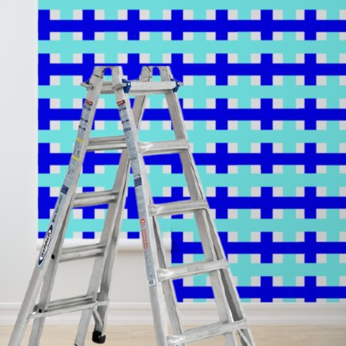 Peel Stick Geometric Blue White Check Pattern Wallpaper