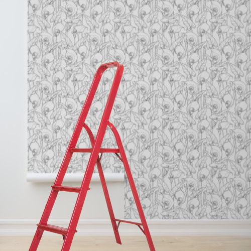 Peel Stick Geometric Pattern Calla Lilies Pattern Wallpaper