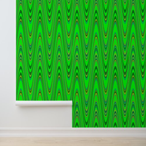 Peel Stick Green Yellow Zigzag Geometric Pattern Wallpaper