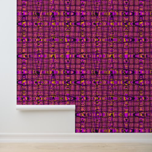 Peel Stick Pink Purple Orange Woven Pattern  Wallpaper