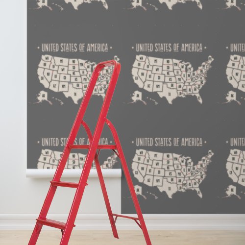 Peel Stick United States of America Map  Wallpaper