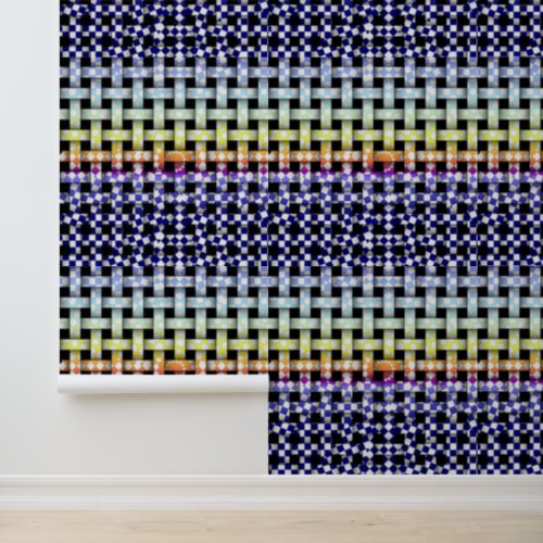  Peel Stick Yellow Orange Purple Blue Woven  Wallpaper