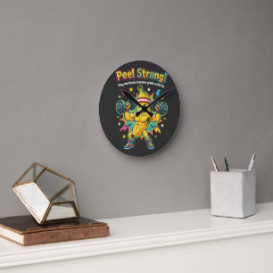 Peel Strong! – Banana Gym Motivation Round Clock