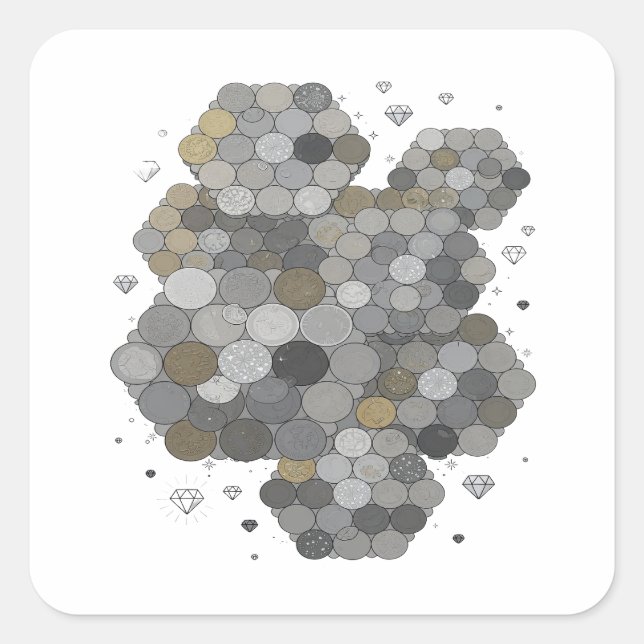 Peelable Gray Abstract Gift Sticker (Front)